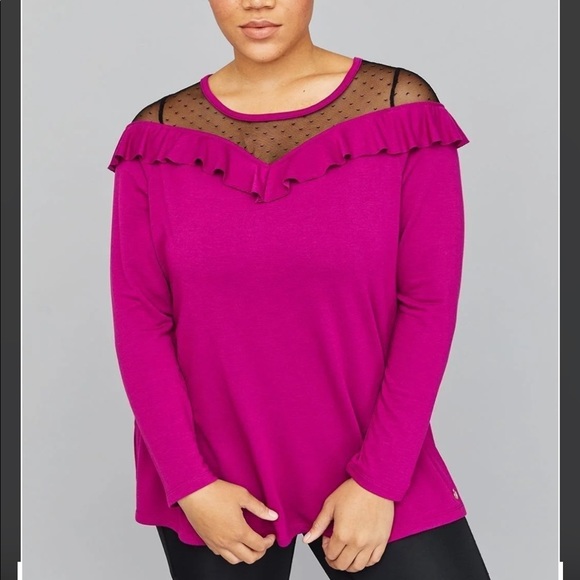 Lane Bryant Tops - Lane Bryant Sheer Ruffle Top